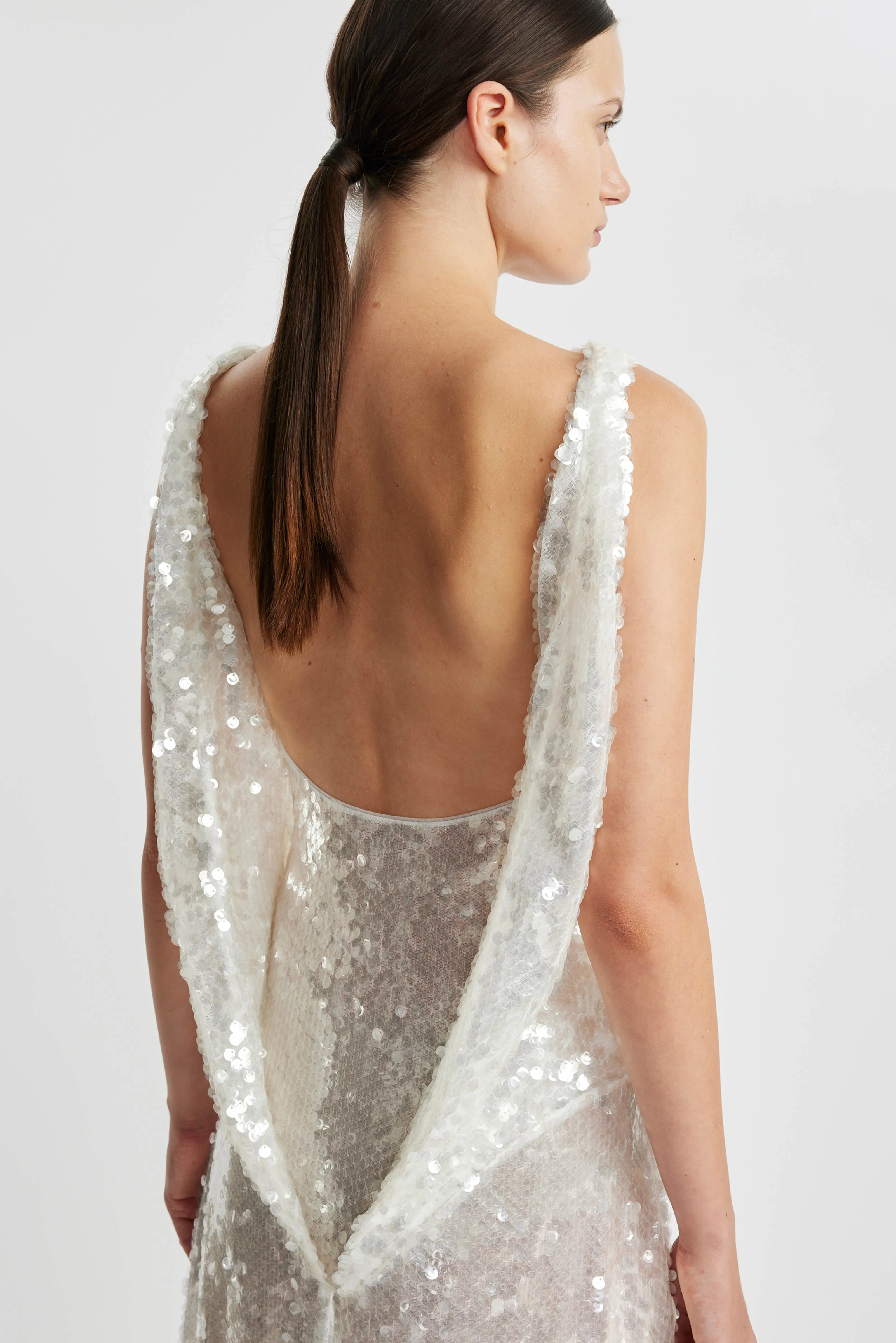 Leoni Dress In Clear Sequins