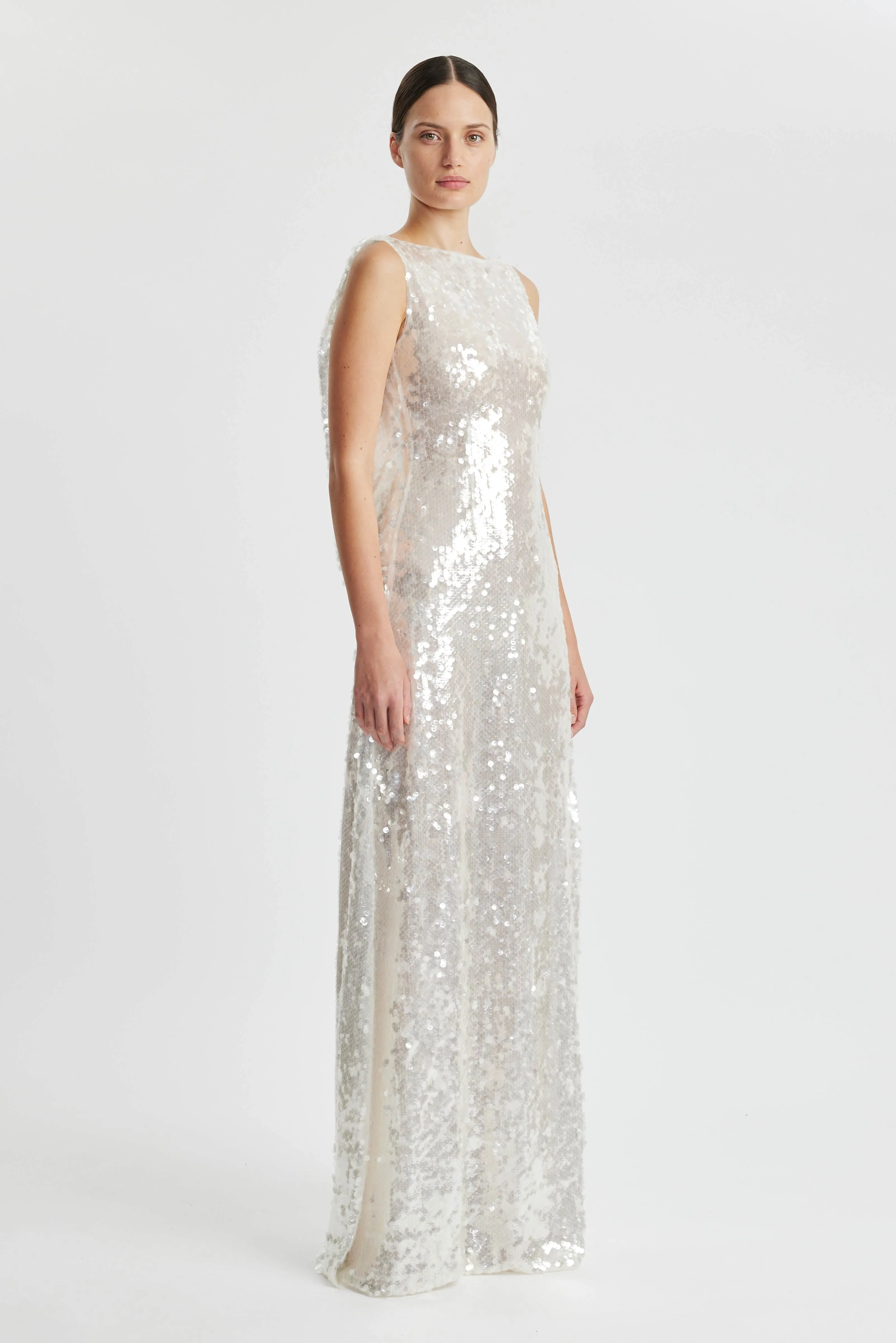 Leoni Dress In Clear Sequins