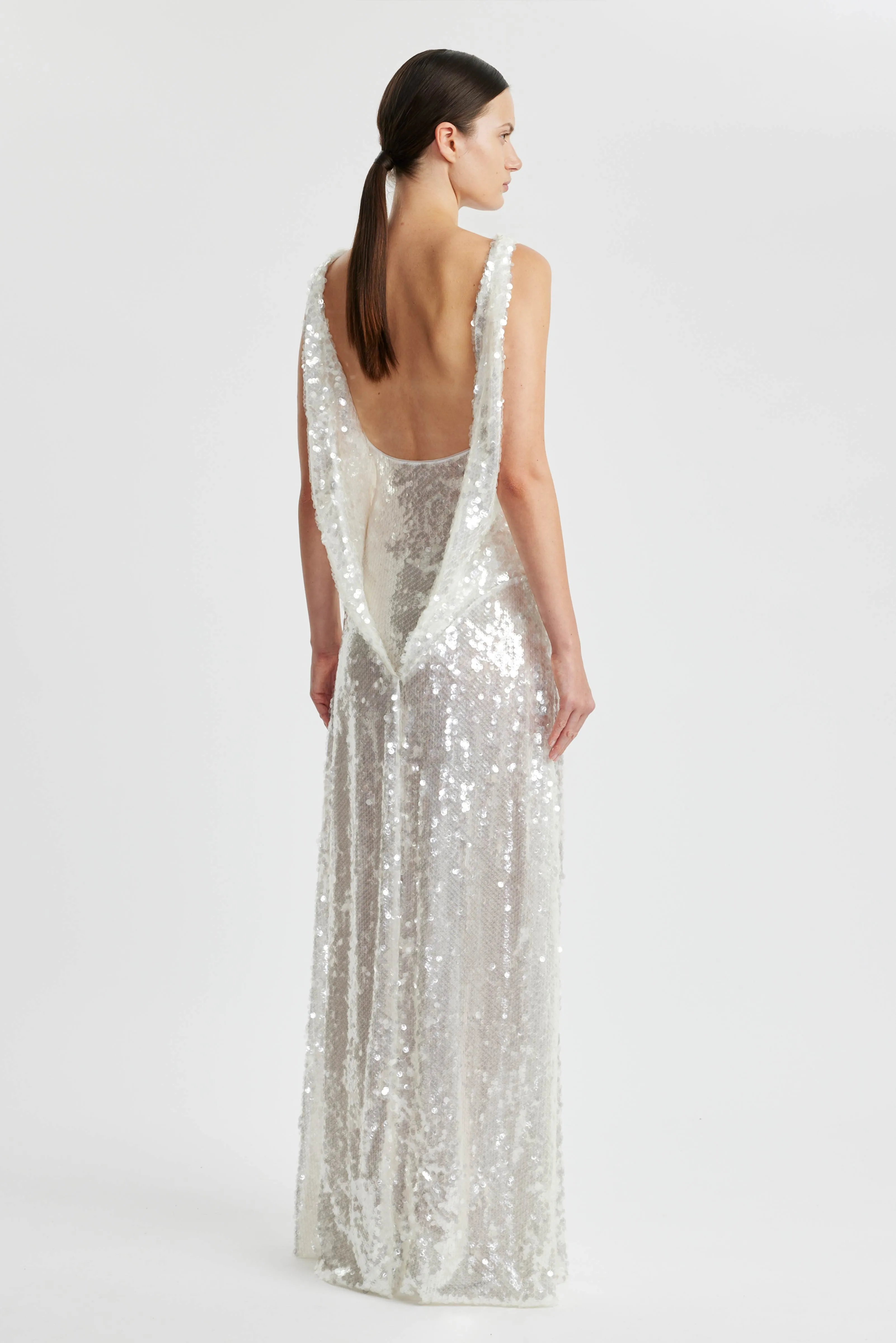 Leoni Dress In Clear Sequins