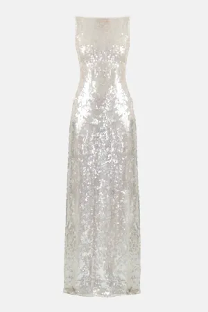 Leoni Dress In Clear Sequins