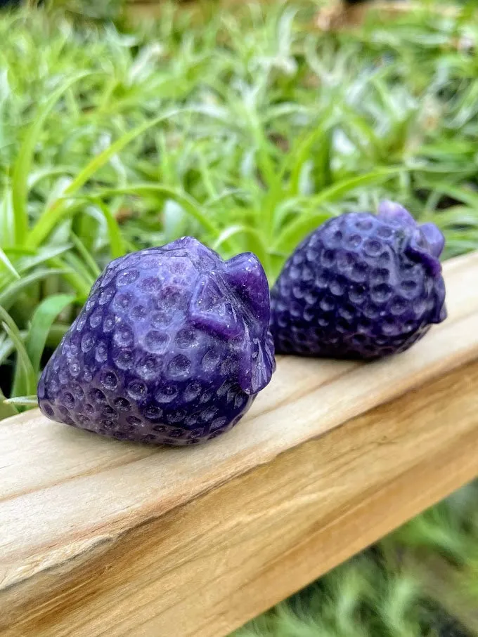 Lepidolite Strawberry Carving