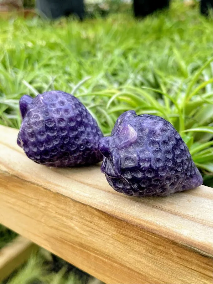 Lepidolite Strawberry Carving