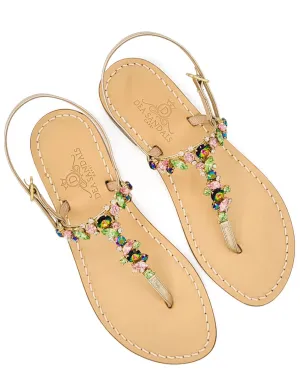 LICAMPI MULTICOLOR JEWEL THONG SANDALS (DS37PM)
