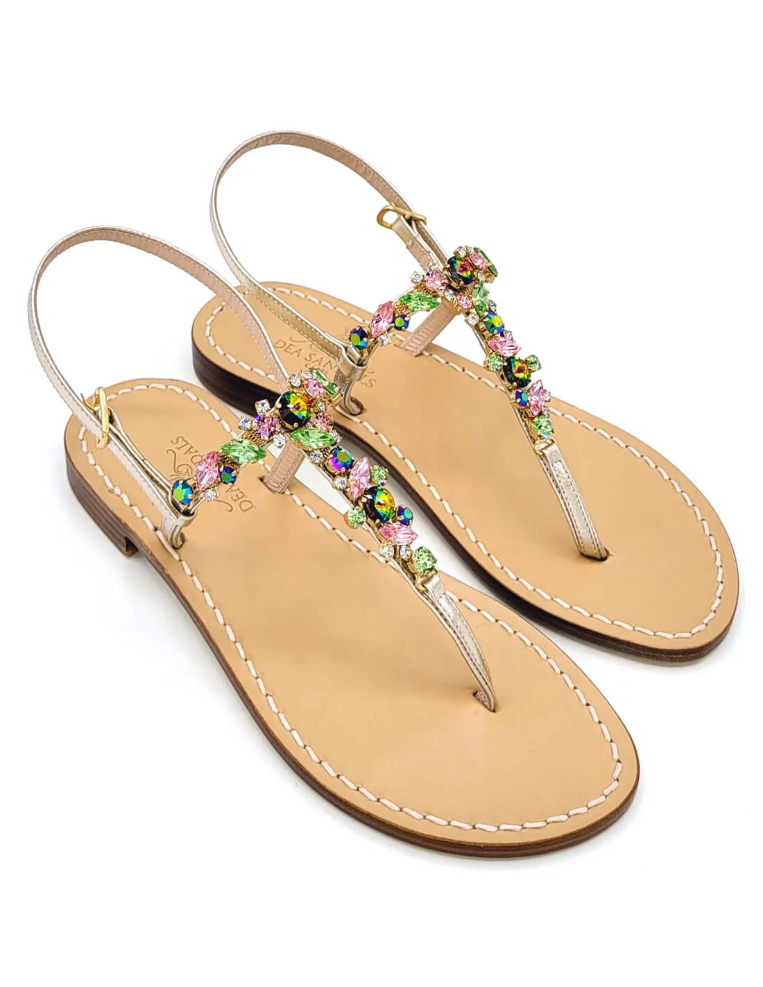 LICAMPI MULTICOLOR JEWEL THONG SANDALS (DS37PM)