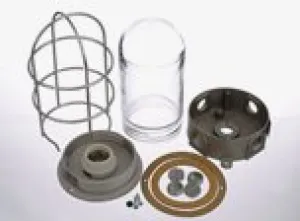 LIGHT FIXTURE W/ GLASS GLOBE AND WIRE GUARD and Junction Box  NRE # 120005