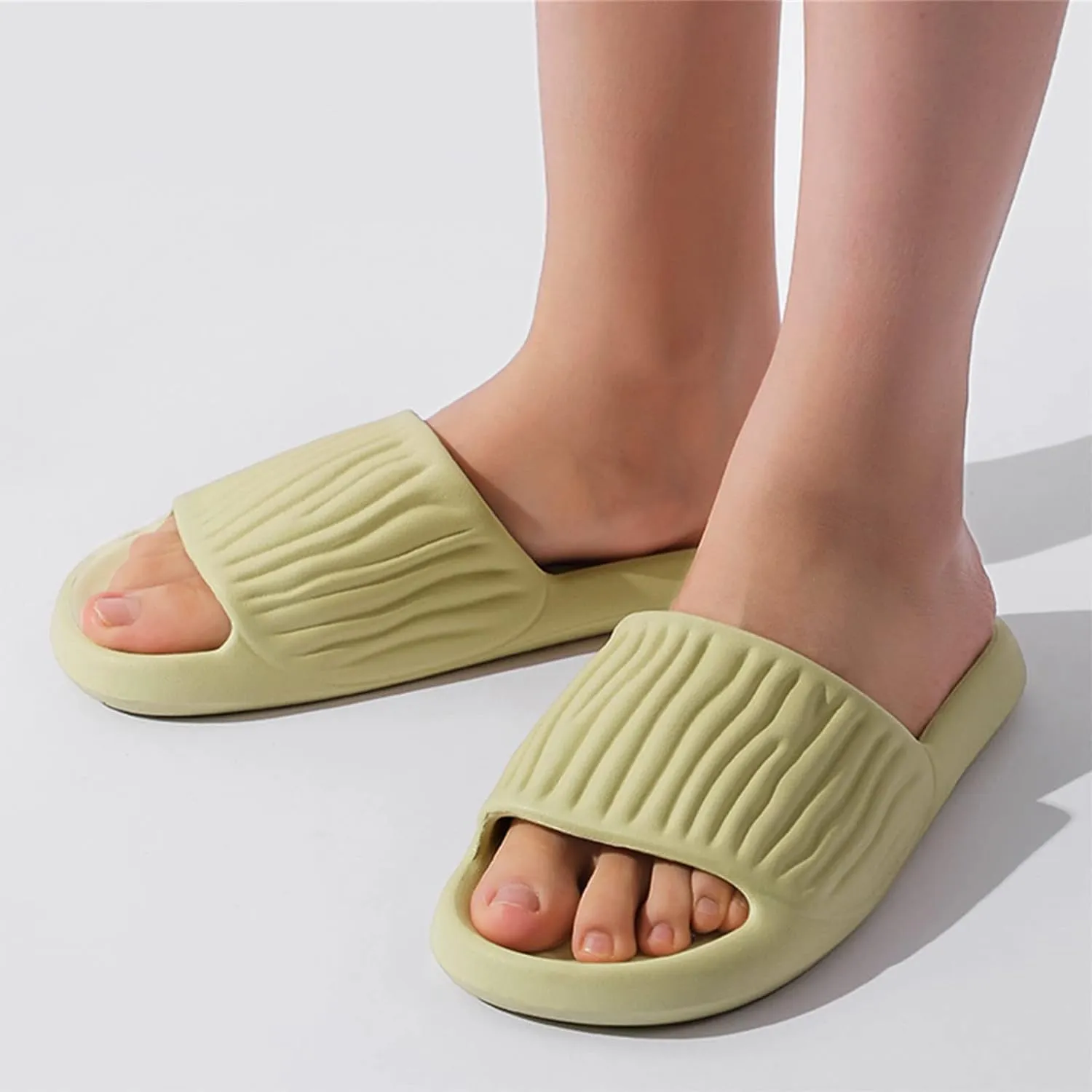 Lightweight Slides Shower Sandals Ladies Summer Fashion Non Slip Comfortable Breathable Solid Color Outdoor Trend Thick