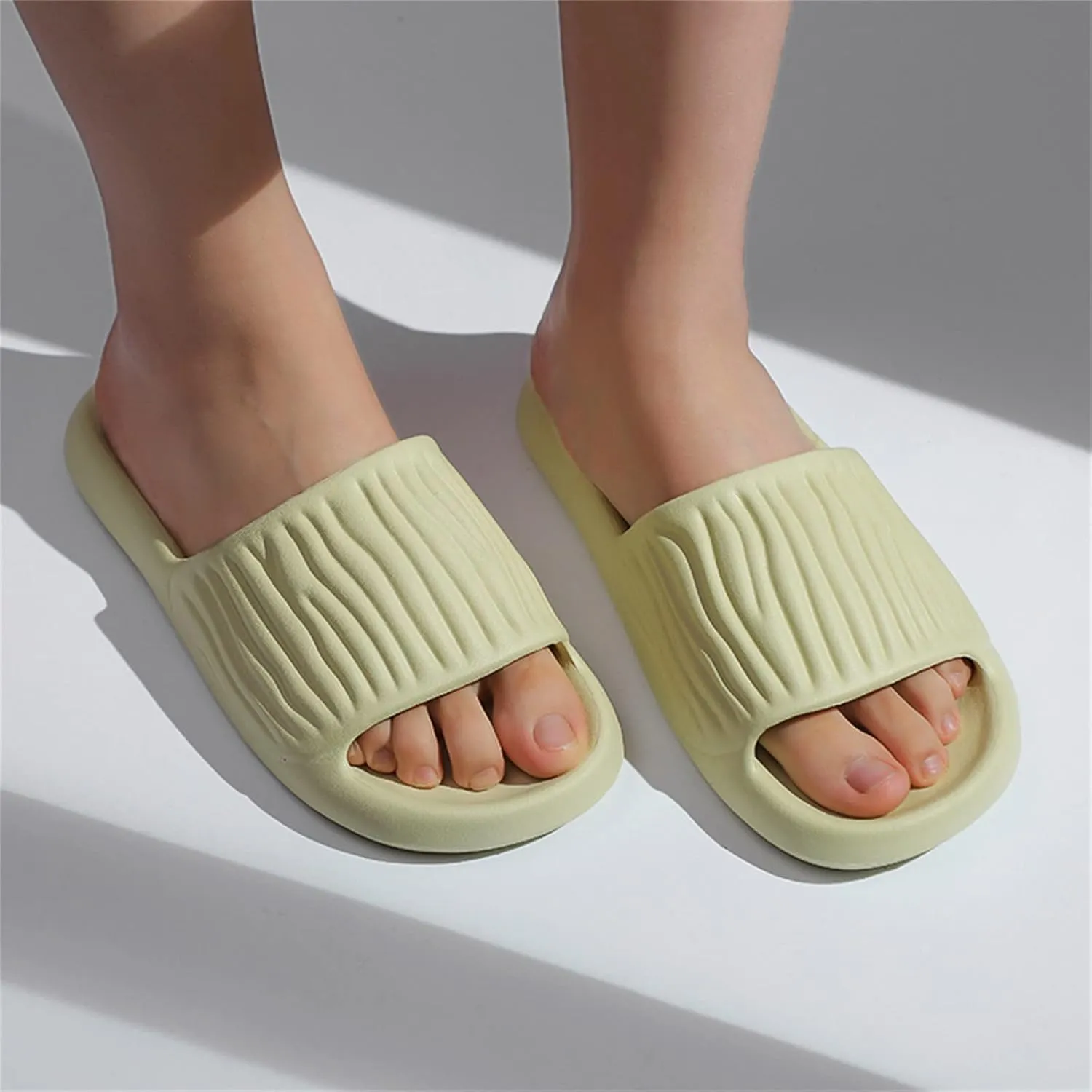 Lightweight Slides Shower Sandals Ladies Summer Fashion Non Slip Comfortable Breathable Solid Color Outdoor Trend Thick