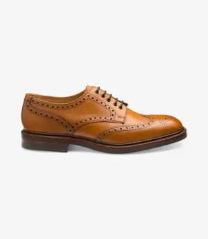 LOAKE CHESTER TAN DERBY BROGUE RUBBER SOLE F-MEDIUM