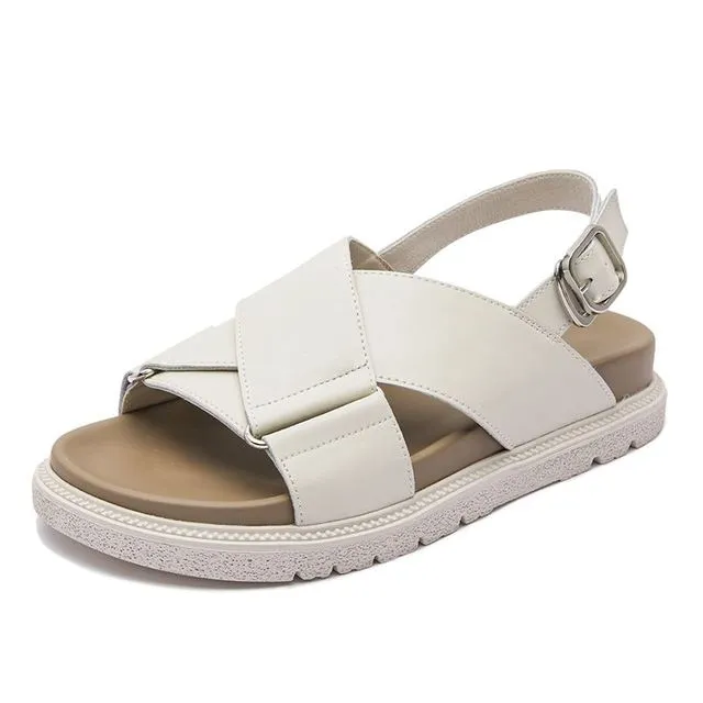 Lucy Women's Platform Buckle Flat Sandal