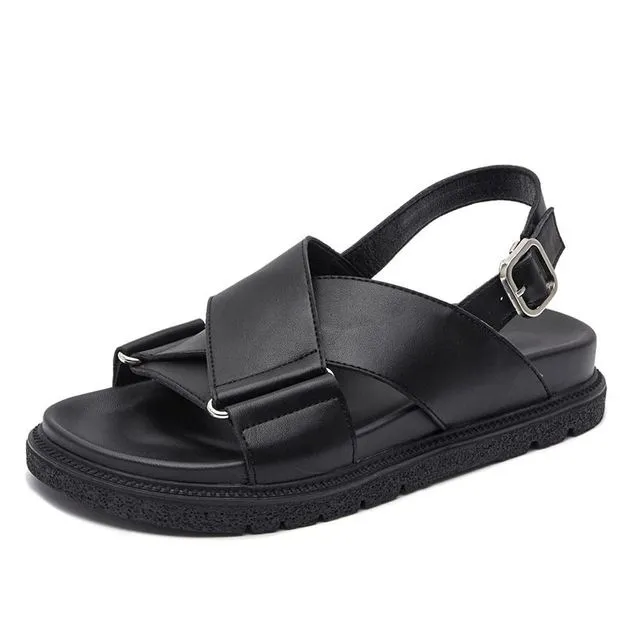 Lucy Women's Platform Buckle Flat Sandal