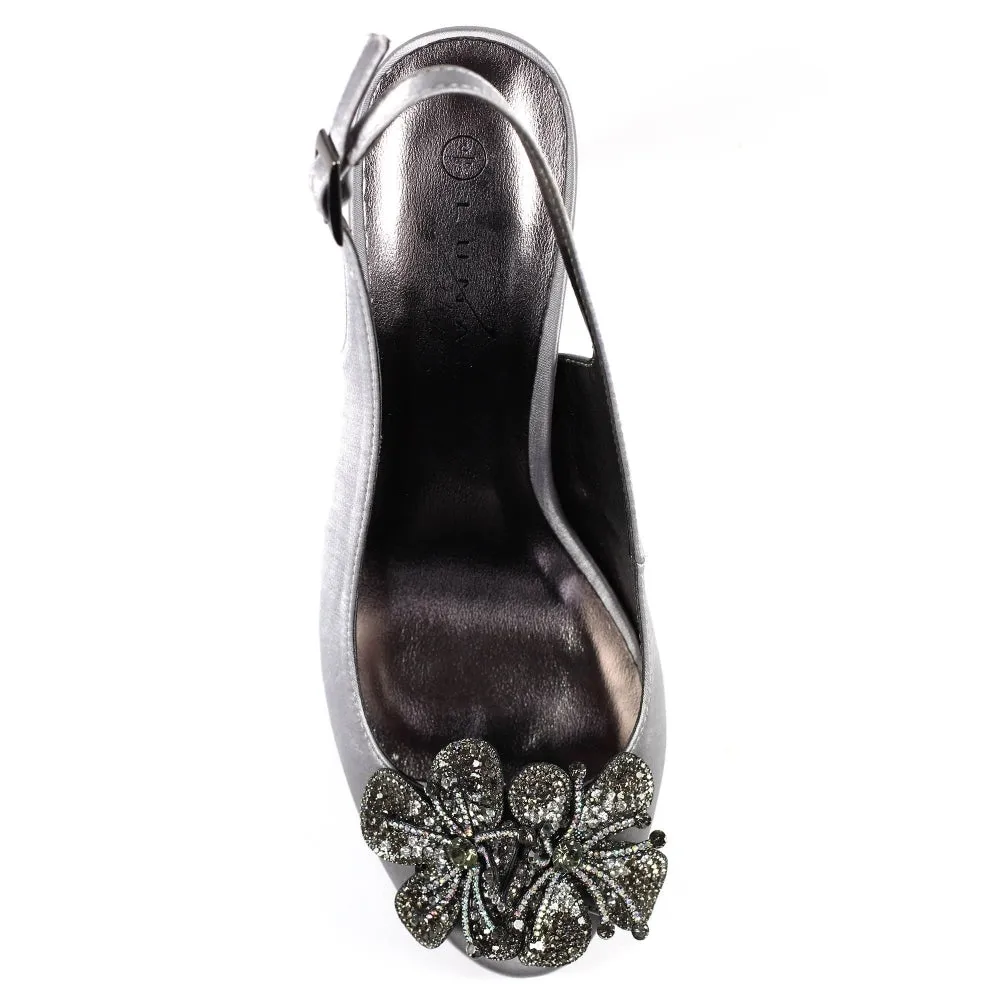 Lunar Ankara Ladies Peep Toe Slingback Shoe
