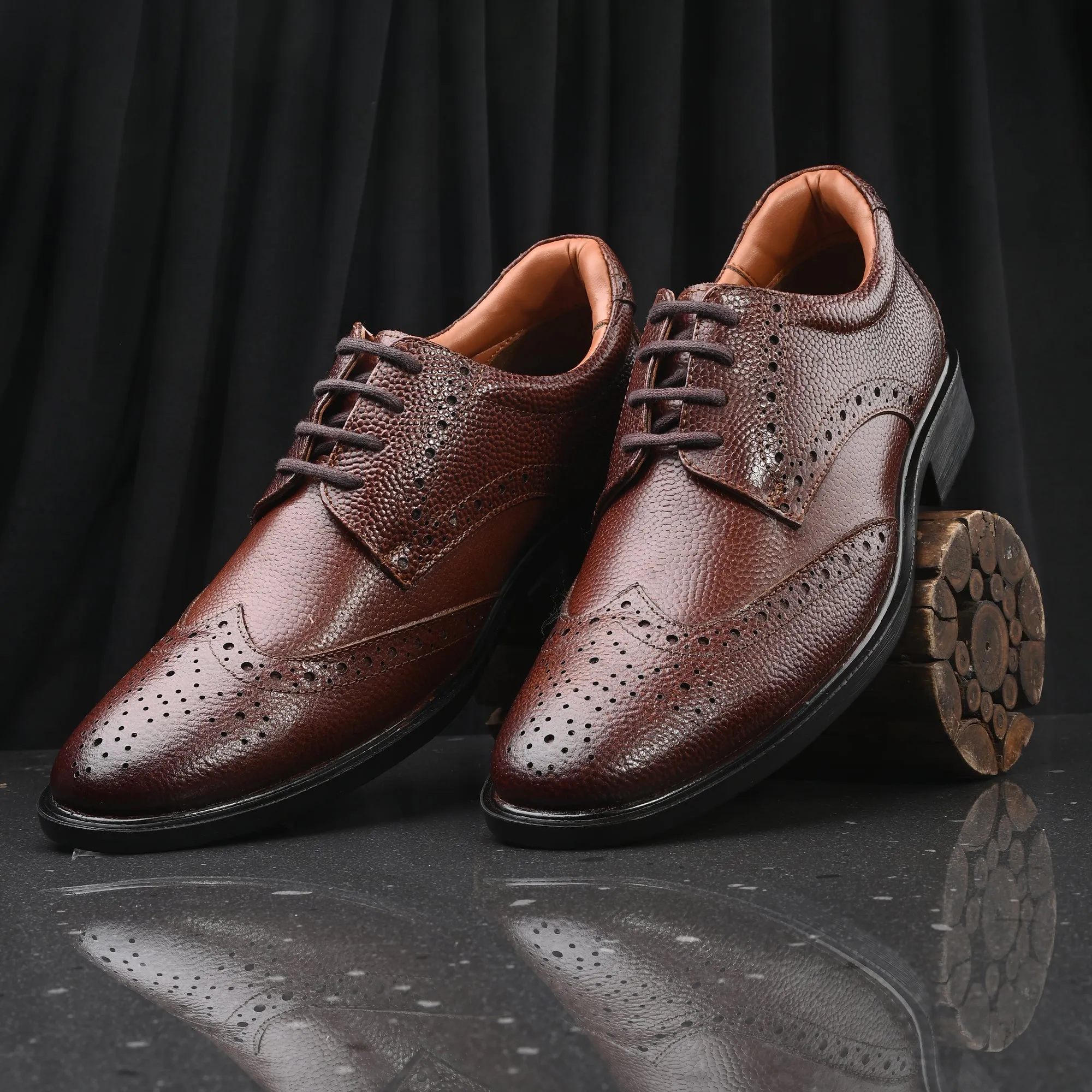 Lush Brogue Full Grain Leather Derby Lace Ups