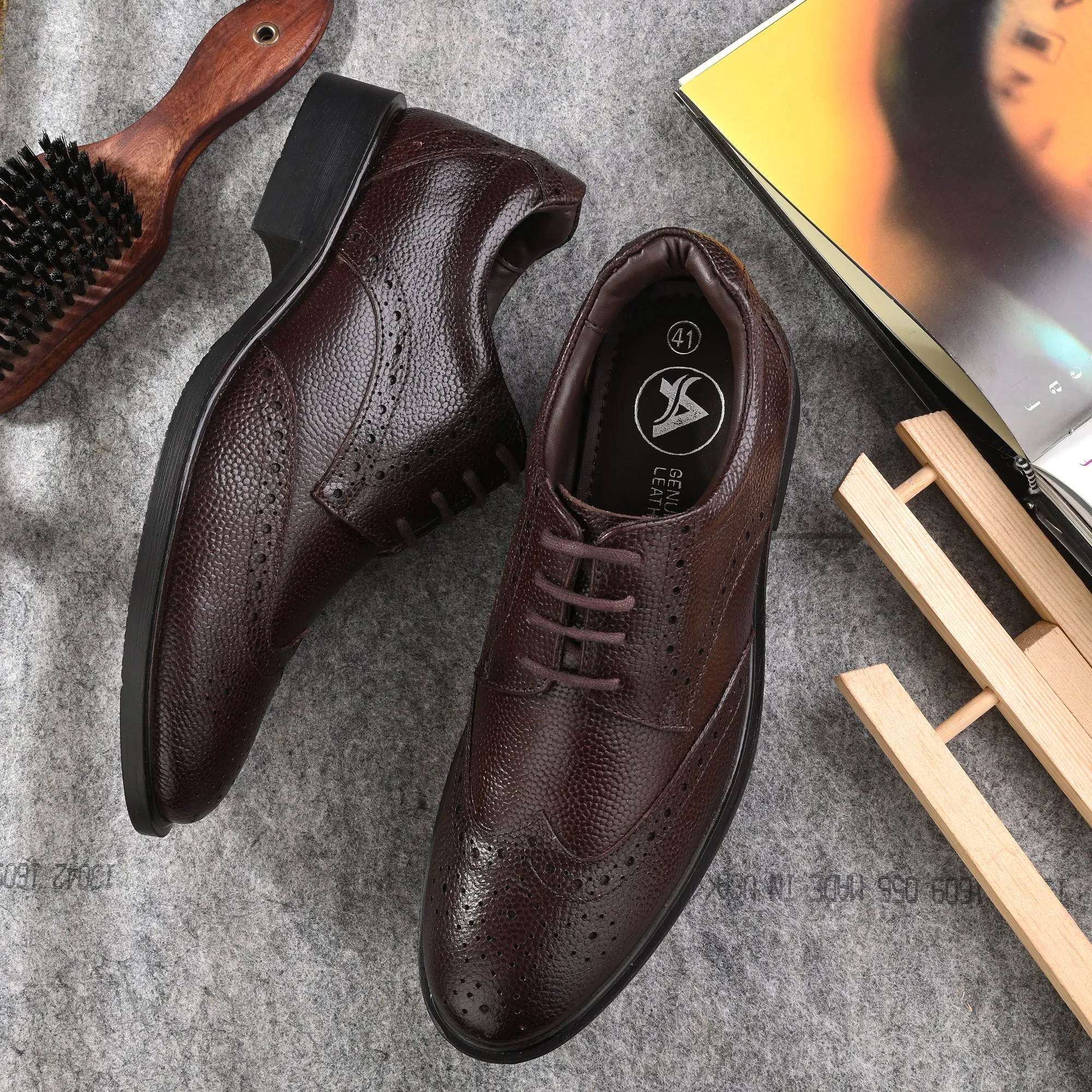 Lush Brogue Full Grain Leather Derby Lace Ups