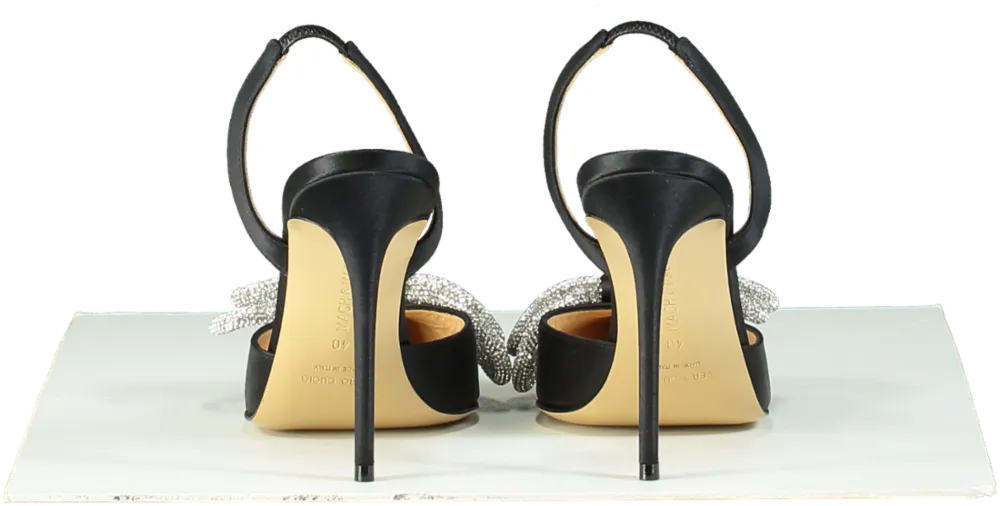 Mach & Mach Black Embellished Slingback Pumps UK 7 EU 40