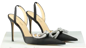 Mach & Mach Black Embellished Slingback Pumps UK 7 EU 40