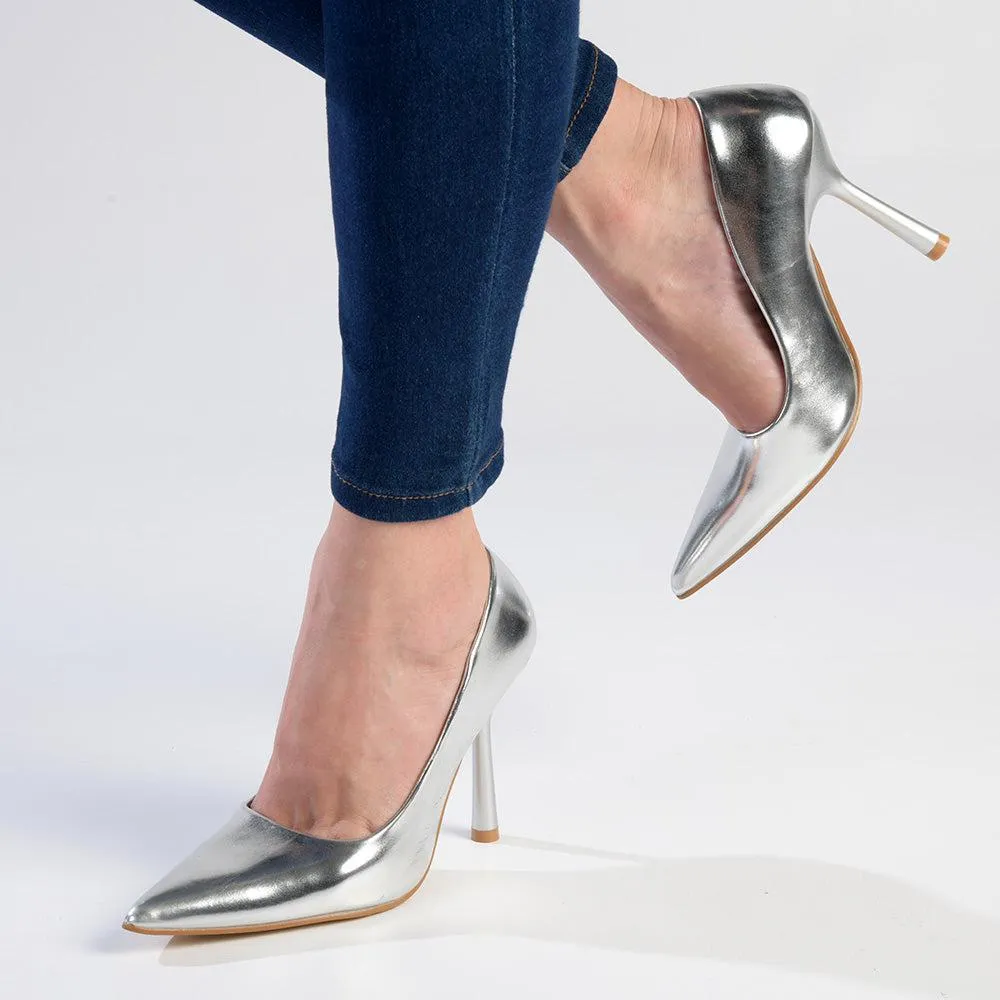 Madison Lila 5 Basic Court Hourglass Heel - Silver