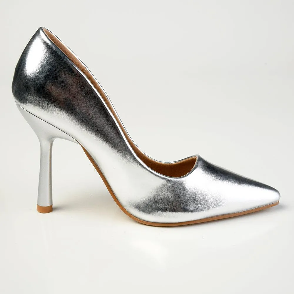 Madison Lila 5 Basic Court Hourglass Heel - Silver