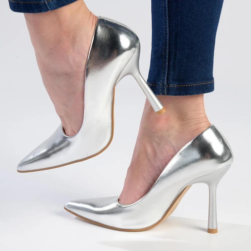 Madison Lila 5 Basic Court Hourglass Heel - Silver