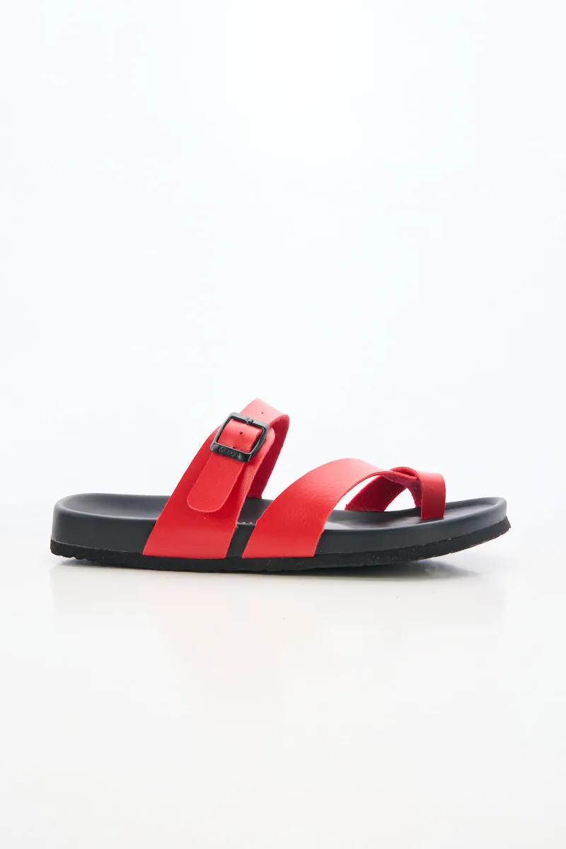 Maibulun | Thong Toe Cushioned Footbed Sandal - Red