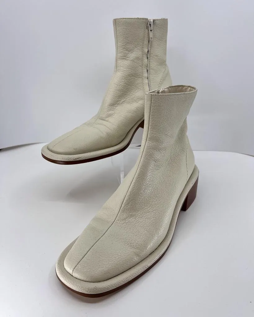 MANGO X COMMITTED COLLECTION LEATHER ANKLE BOOTS