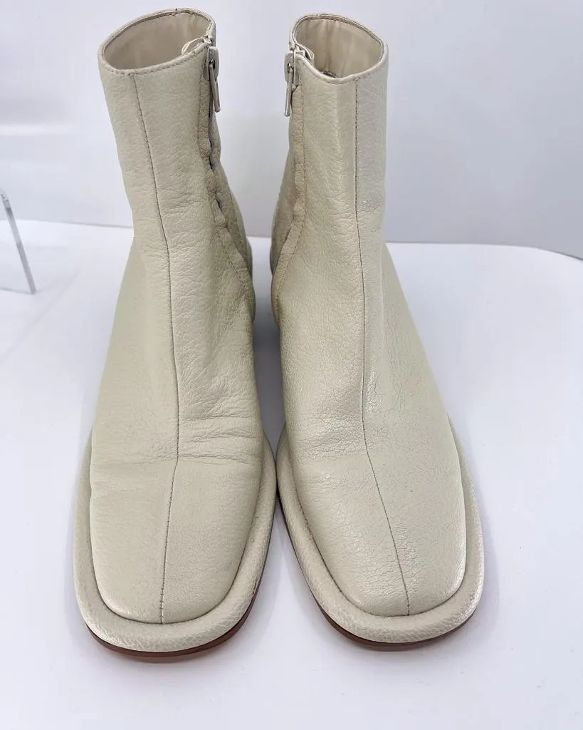 MANGO X COMMITTED COLLECTION LEATHER ANKLE BOOTS