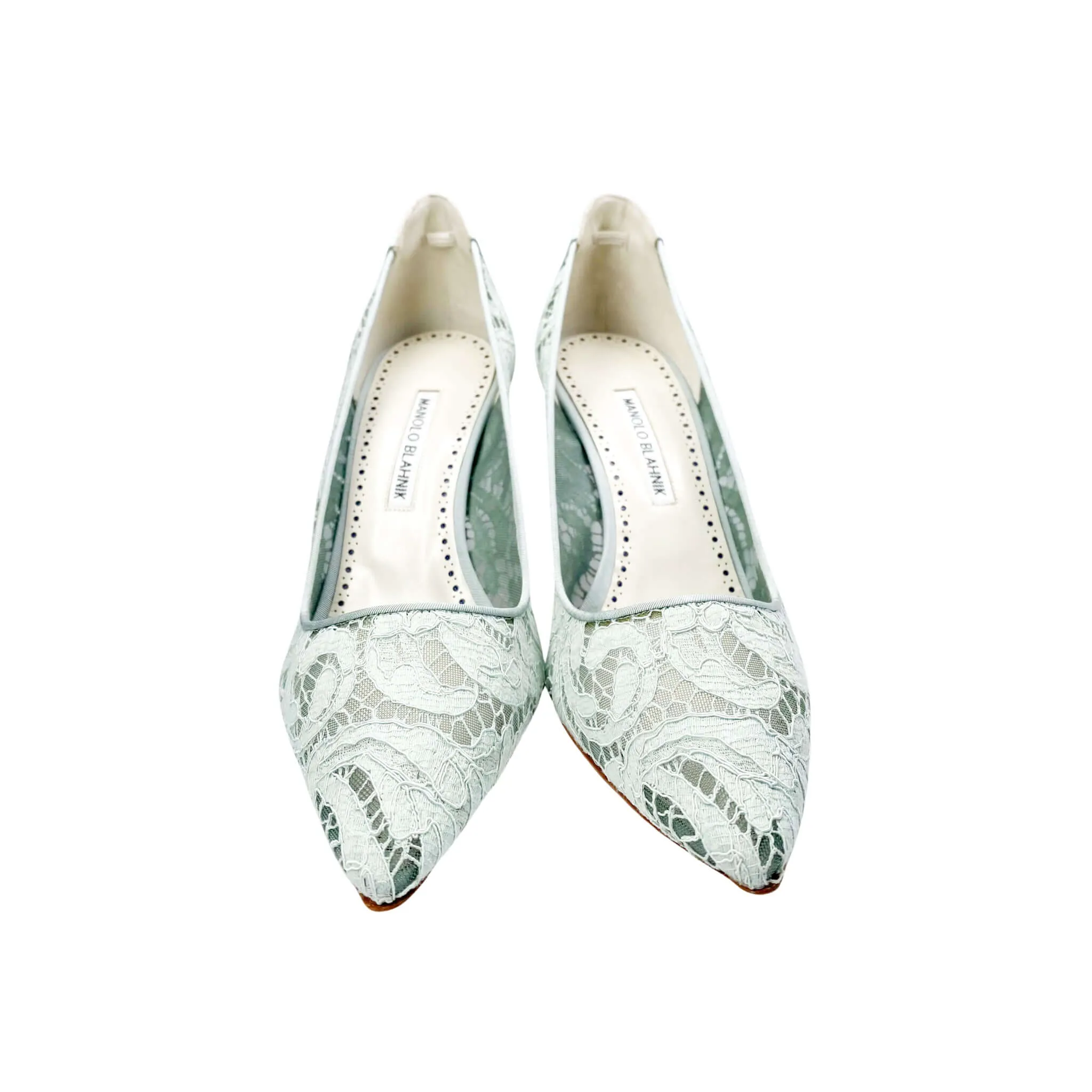 Manolo Blahnik Lace Bridal Heel