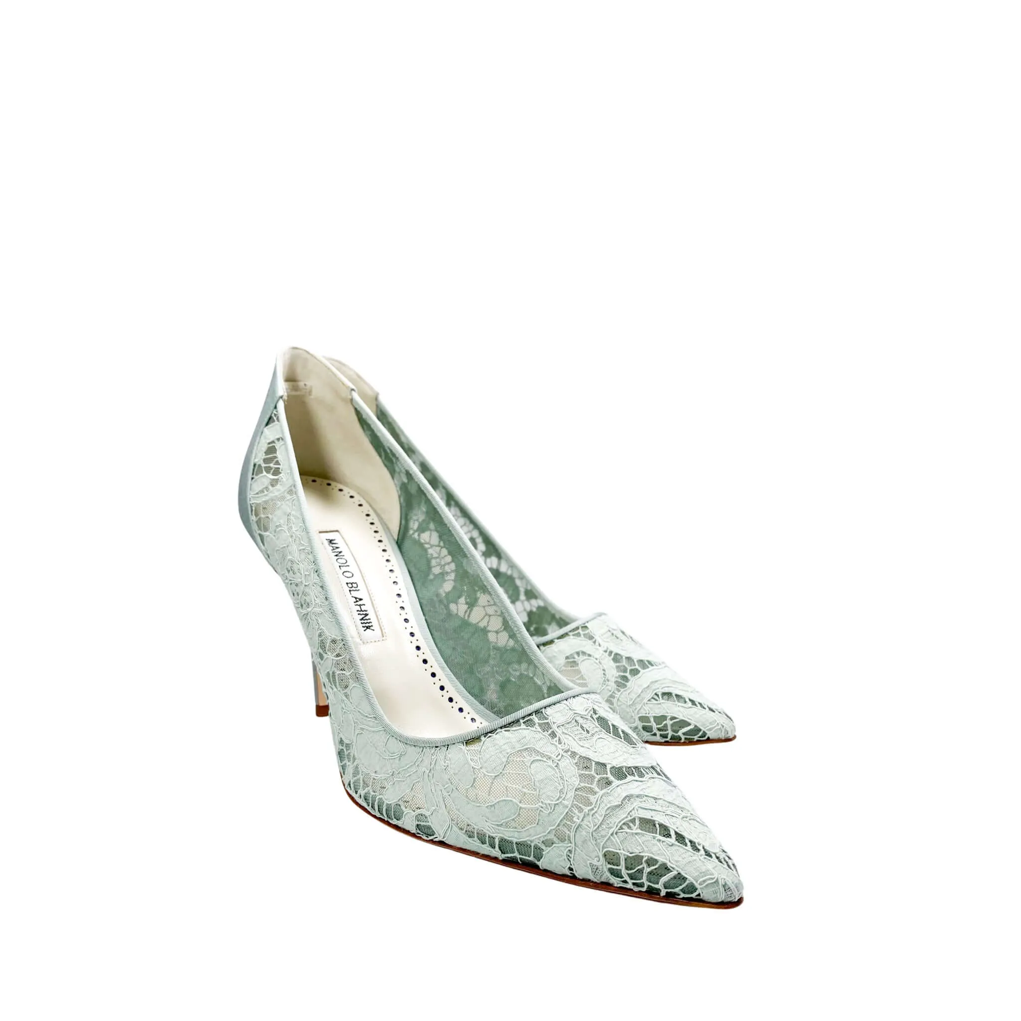 Manolo Blahnik Lace Bridal Heel