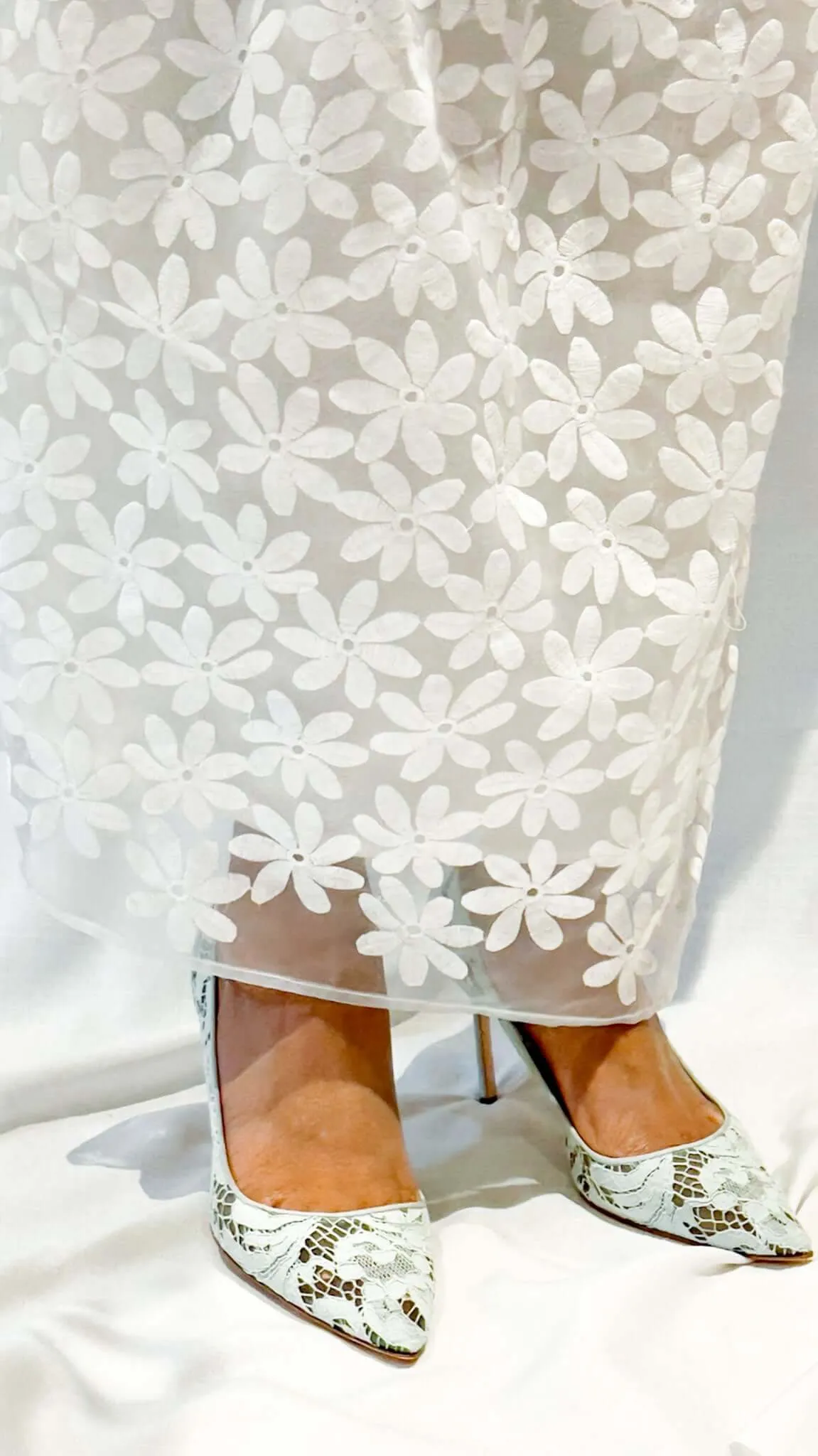 Manolo Blahnik Lace Bridal Heel
