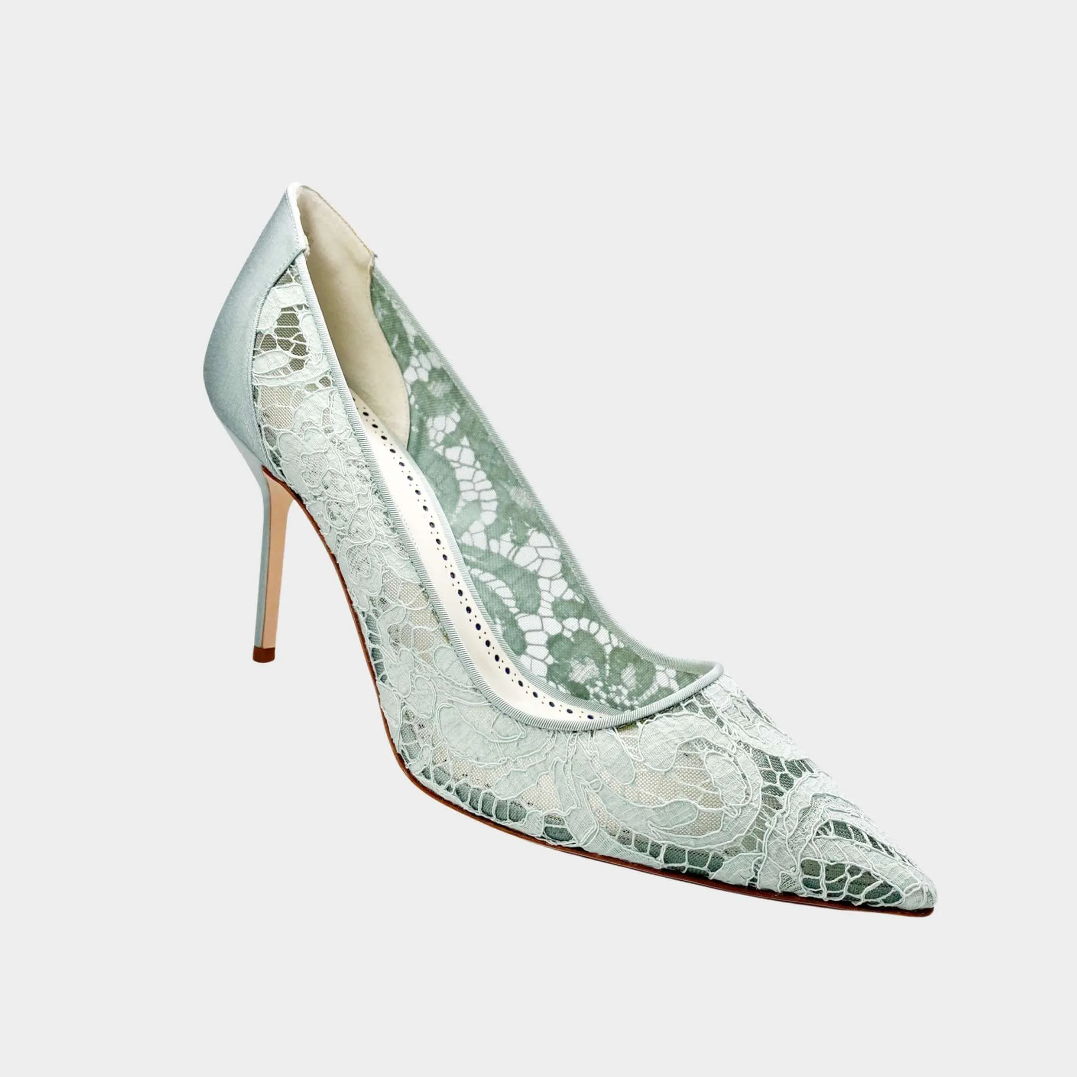 Manolo Blahnik Lace Bridal Heel