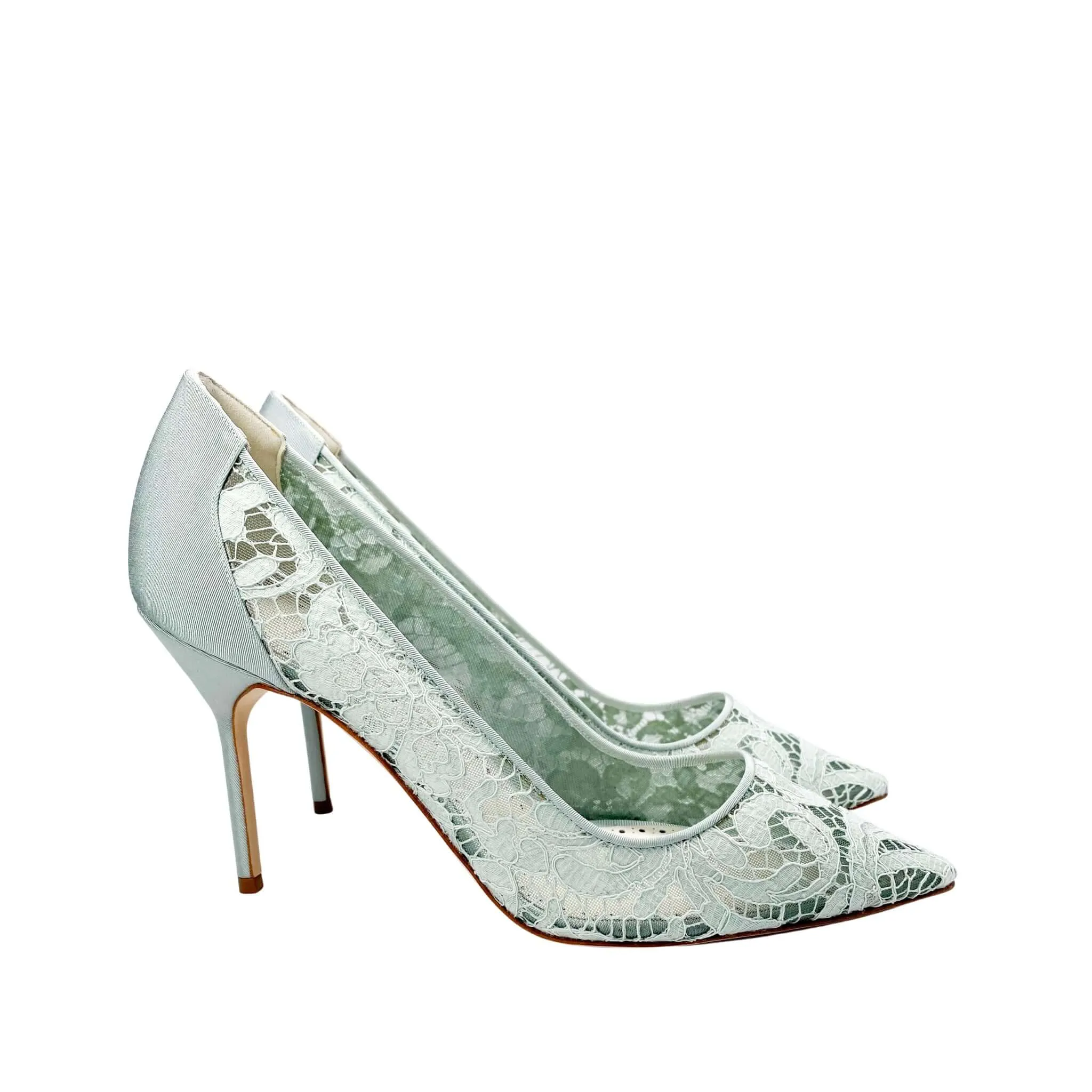 Manolo Blahnik Lace Bridal Heel