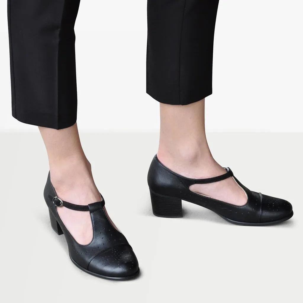 Mary Janes Pumps - Premium Leather Comfortable Shoes - 1.6" Heel - Handcrafted in Europe
