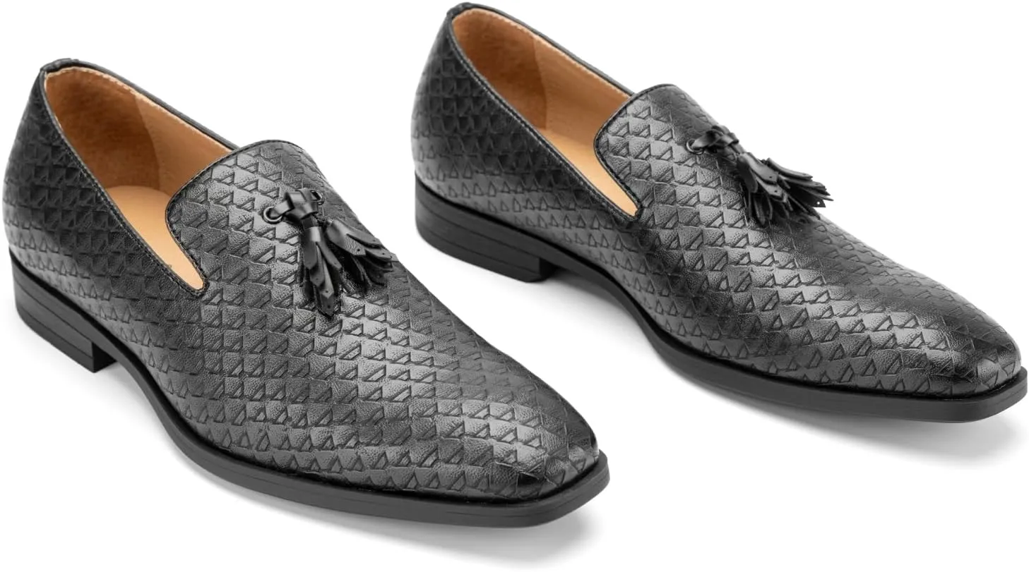 Meijiana Mens Fashion Loafers Wedding Dress Shoes for Men with Tassel Embellishment