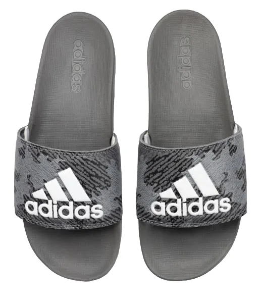 Mens Adidas Adilette Slides Grey/White/Grey