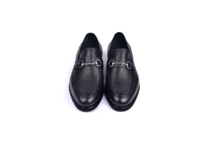 Men's Black Deer Skin Sliver Bit Buckle Loafer C001103-5844 By Corrente
