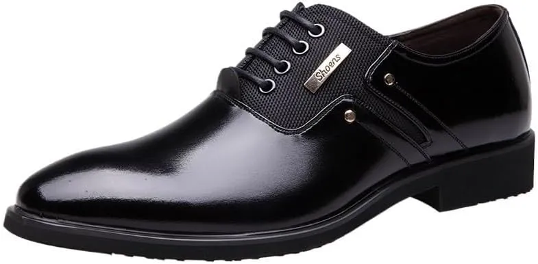 Men's Formal Wingtip Oxfords Handcrafted Genuine Leather with Cushioned Footbed and Slip-Resistant Rubber Sole