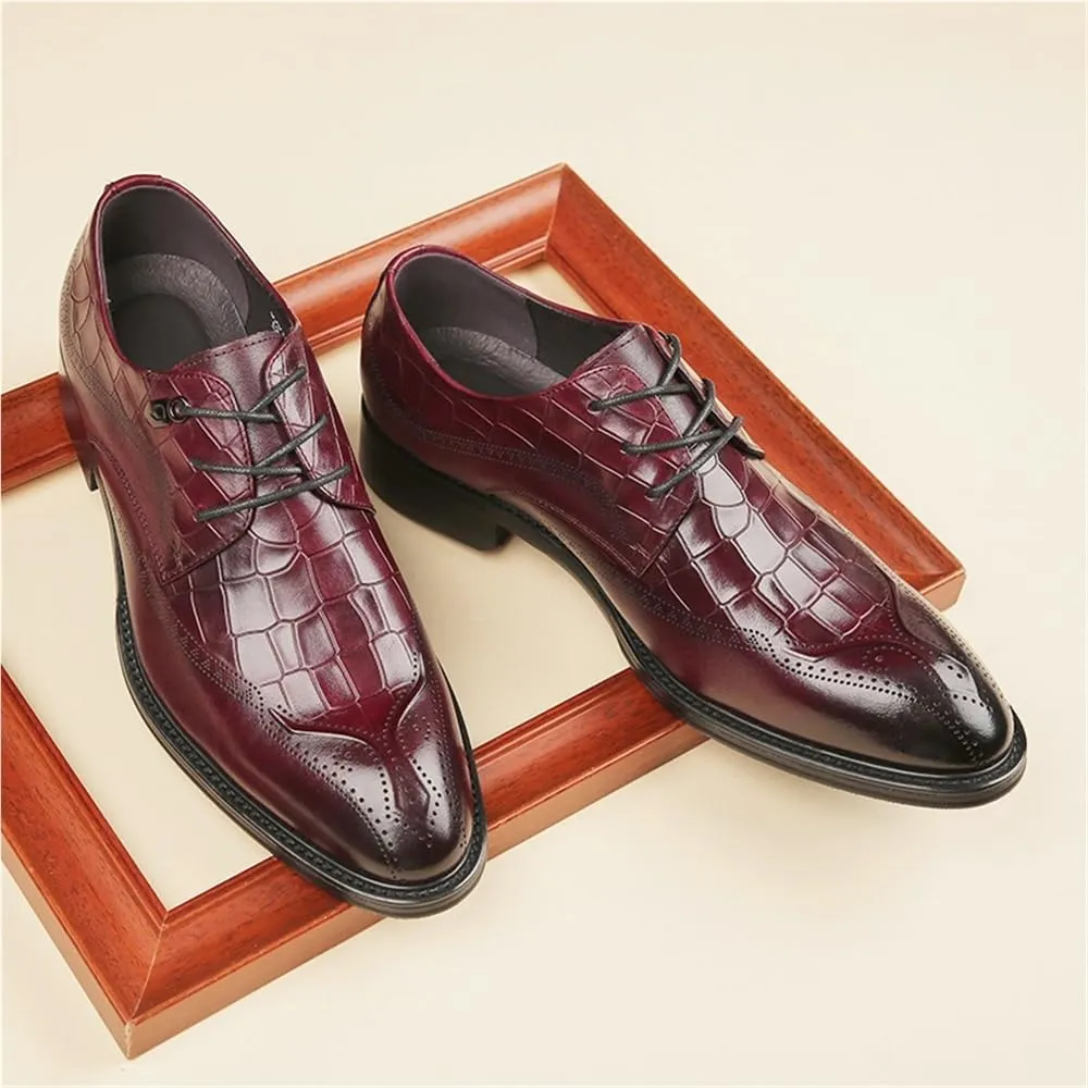Mens Handcrafted Brogue Derby Shoes Genuine Leather Top Grain Business Formal Oxford Shoes British Dress Shoes