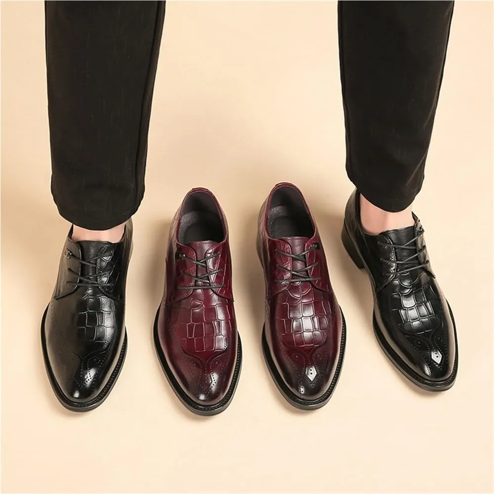Mens Handcrafted Brogue Derby Shoes Genuine Leather Top Grain Business Formal Oxford Shoes British Dress Shoes