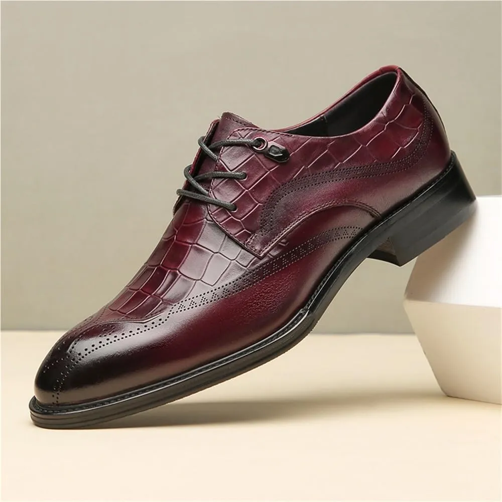 Mens Handcrafted Brogue Derby Shoes Genuine Leather Top Grain Business Formal Oxford Shoes British Dress Shoes