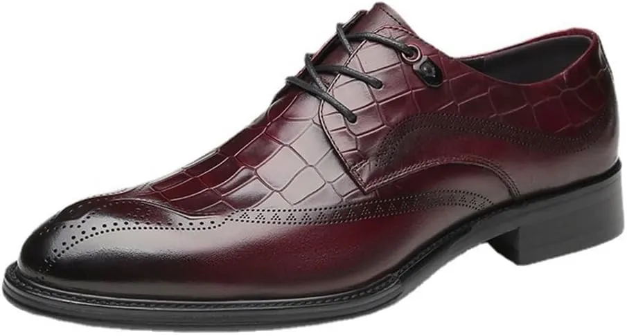 Mens Handcrafted Brogue Derby Shoes Genuine Leather Top Grain Business Formal Oxford Shoes British Dress Shoes