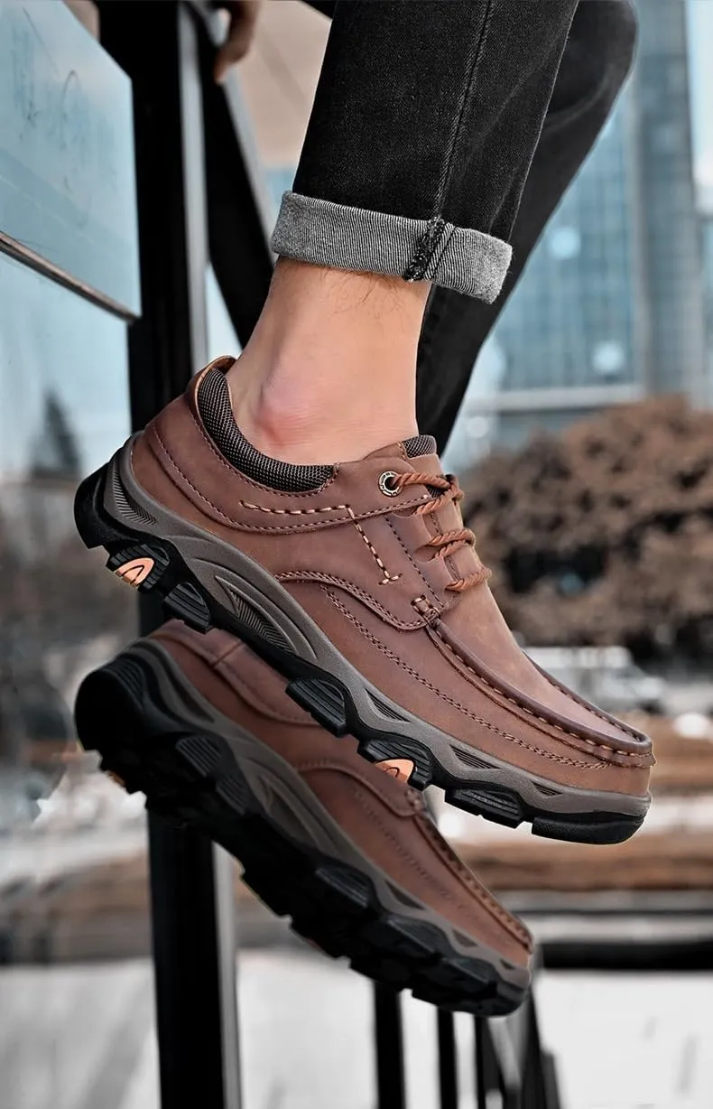 Men's Orthopedic Walking Shoes Genuine Leather Slip On Loafers Slip On Orthopedic Shoes Arch Support Lightweight Comfortable Casual Sneakers