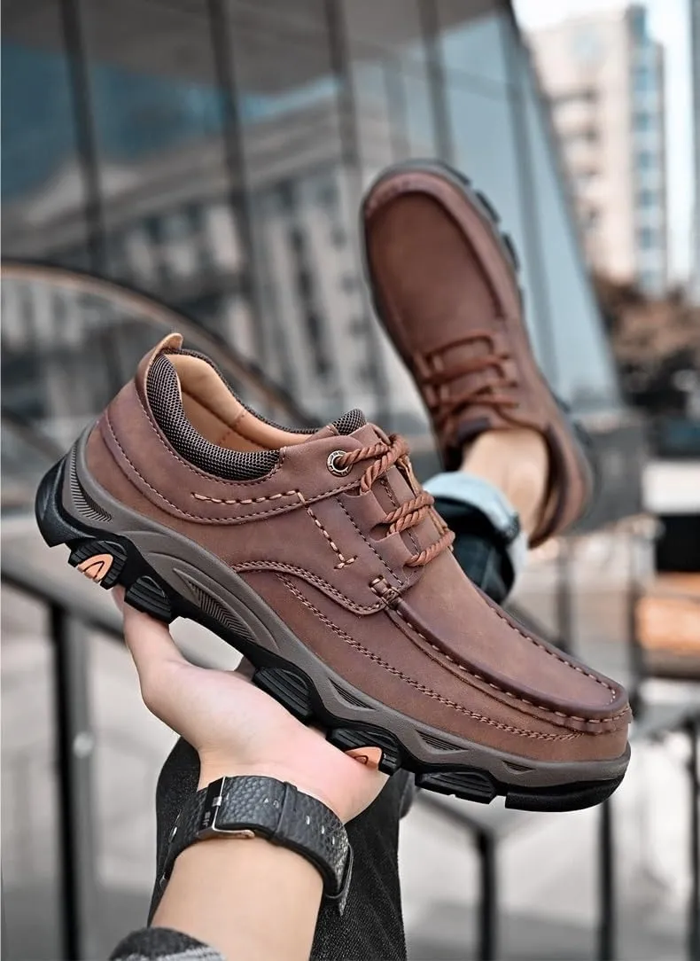 Men's Orthopedic Walking Shoes Genuine Leather Slip On Loafers Slip On Orthopedic Shoes Arch Support Lightweight Comfortable Casual Sneakers