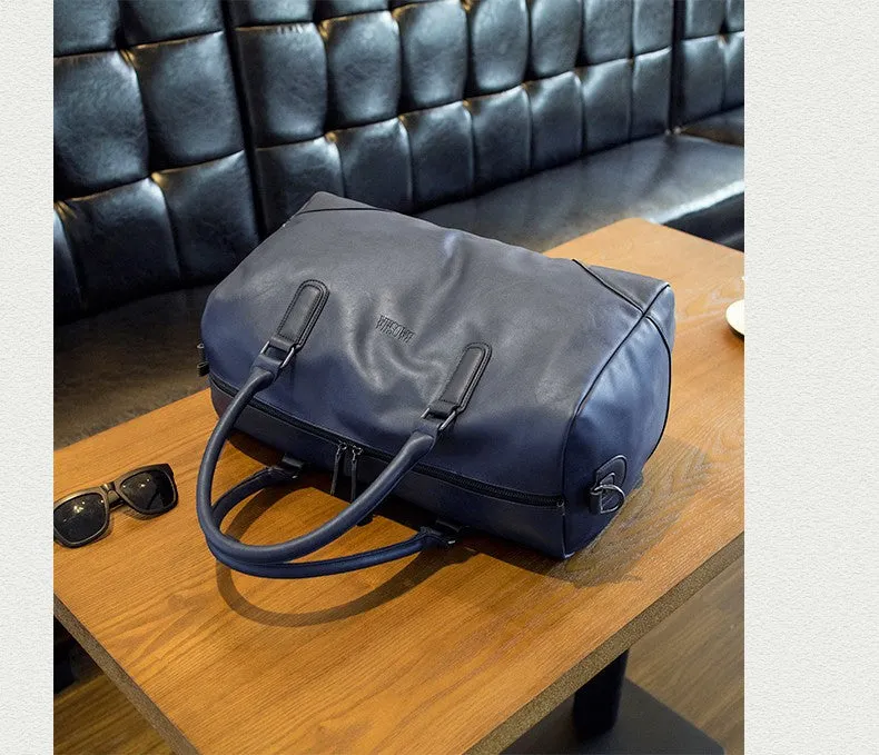 Men's PU Leather High Quality Casual Vintage Travel Bag