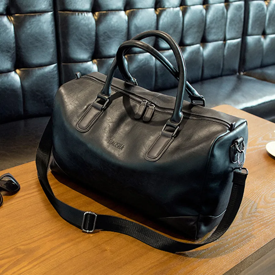 Men's PU Leather High Quality Casual Vintage Travel Bag