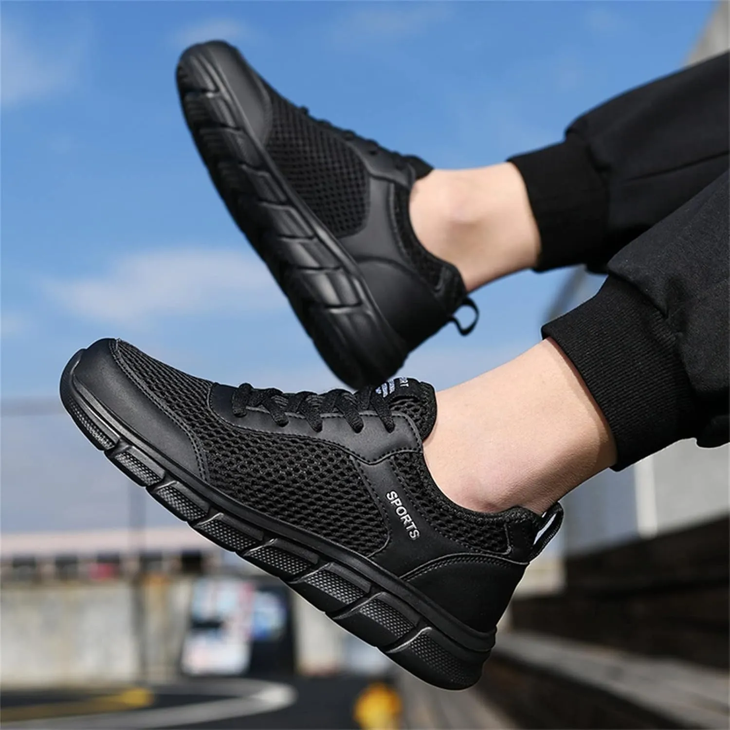 Men's Running Shoes Casual Slip on Walking Tennis Gym Sneakers Lightweight Breathable Mesh Workout Sports Sneakers