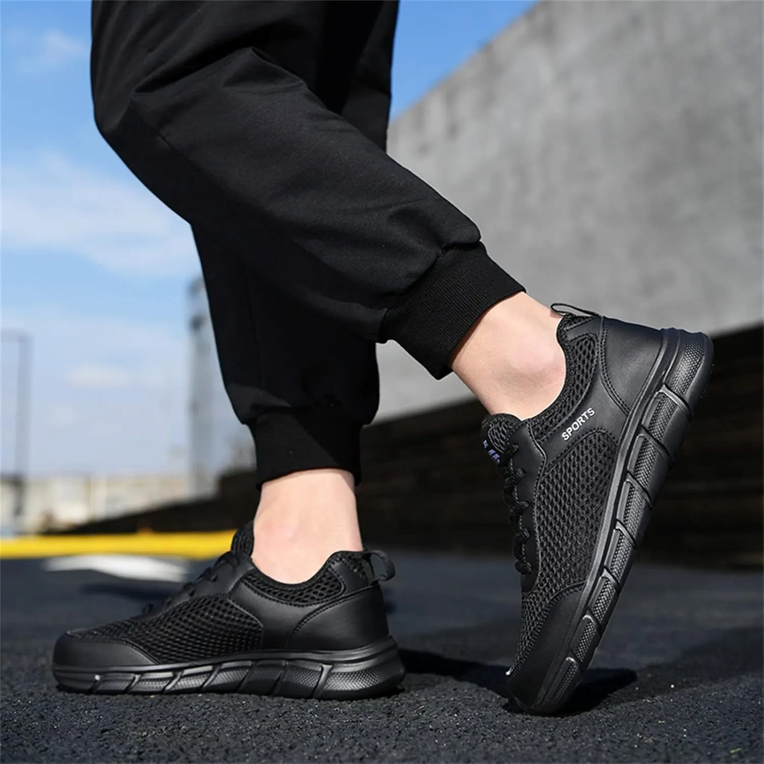 Men's Running Shoes Casual Slip on Walking Tennis Gym Sneakers Lightweight Breathable Mesh Workout Sports Sneakers