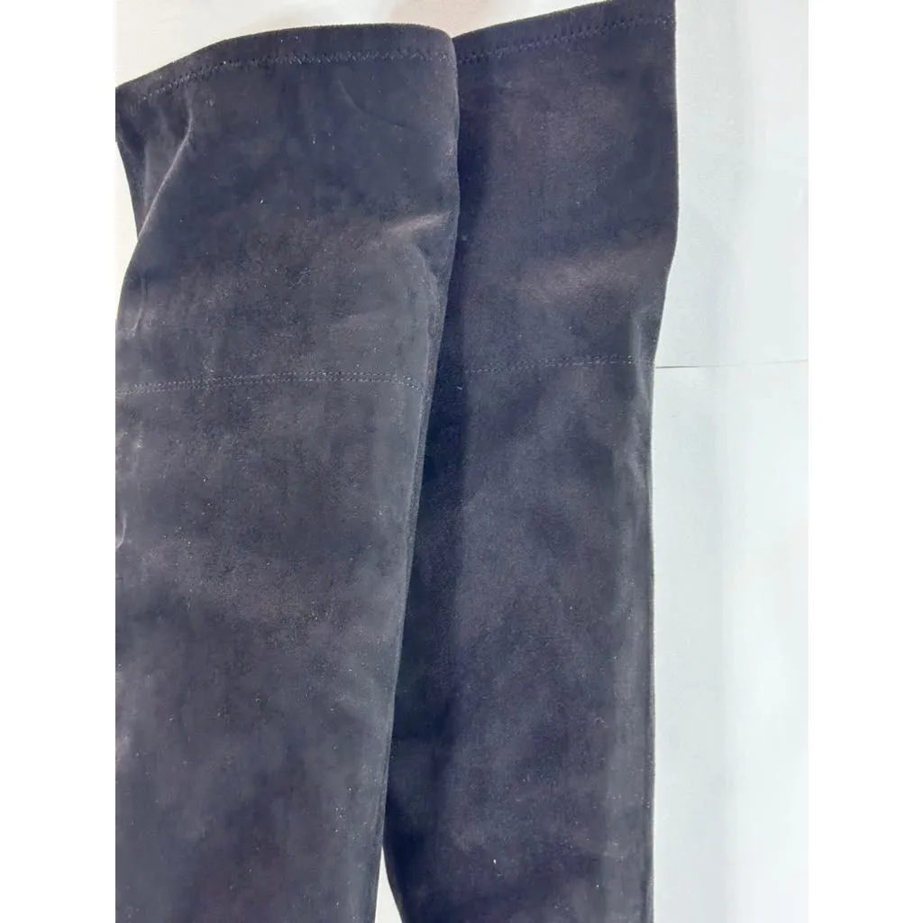 MIA Women's Black Stretch Faux Suede Beleza Tall Over-The-Knee Heeled Boot SZ7.5
