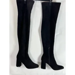 MIA Women's Black Stretch Faux Suede Beleza Tall Over-The-Knee Heeled Boot SZ7.5