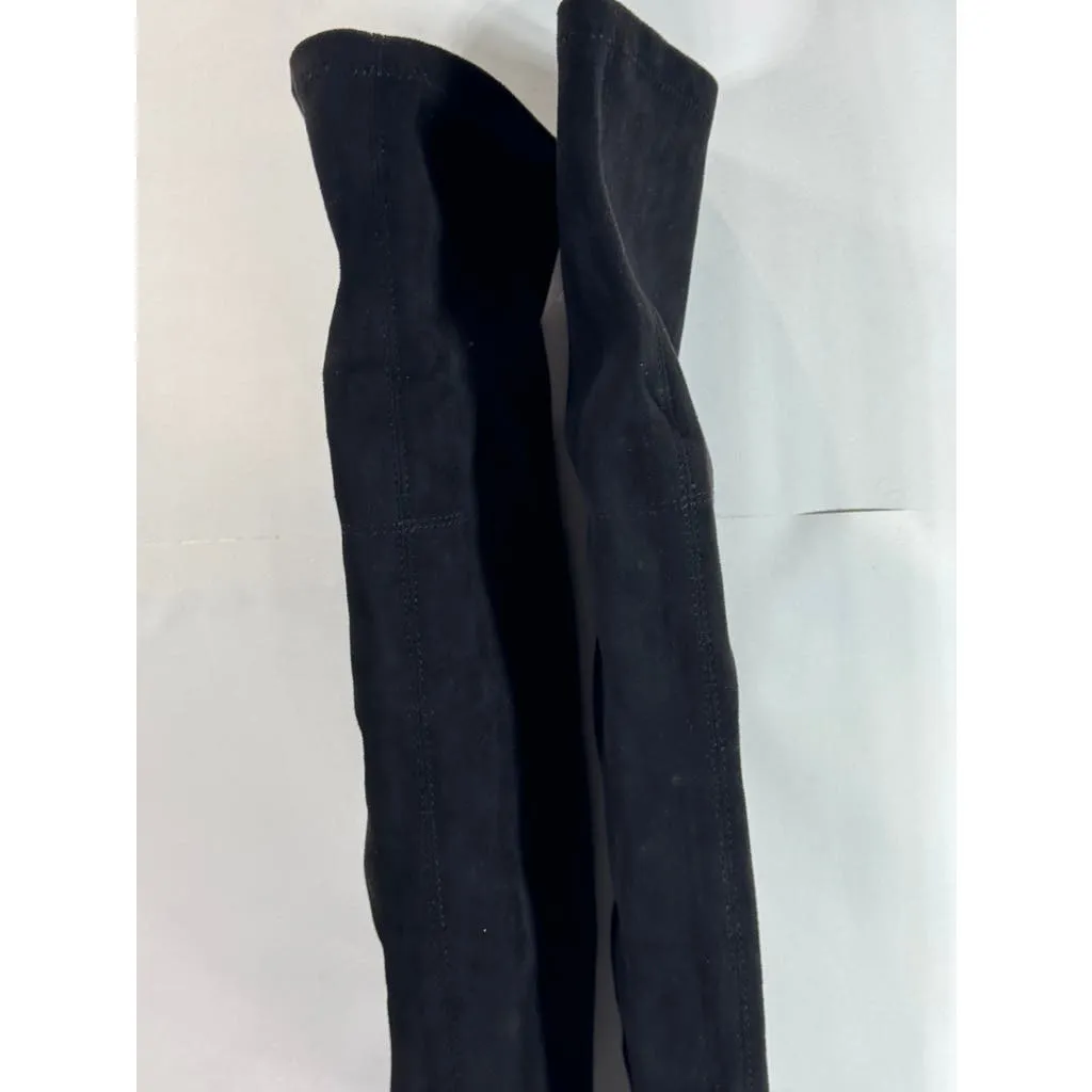 MIA Women's Black Stretch Faux Suede Beleza Tall Over-The-Knee Heeled Boot SZ7.5