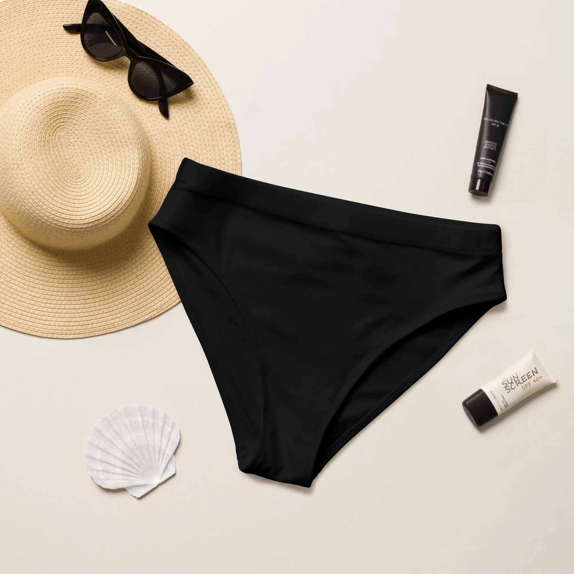 MIAMI ECO HIGH WAISTED BIKINI BOTTOM | BLACK