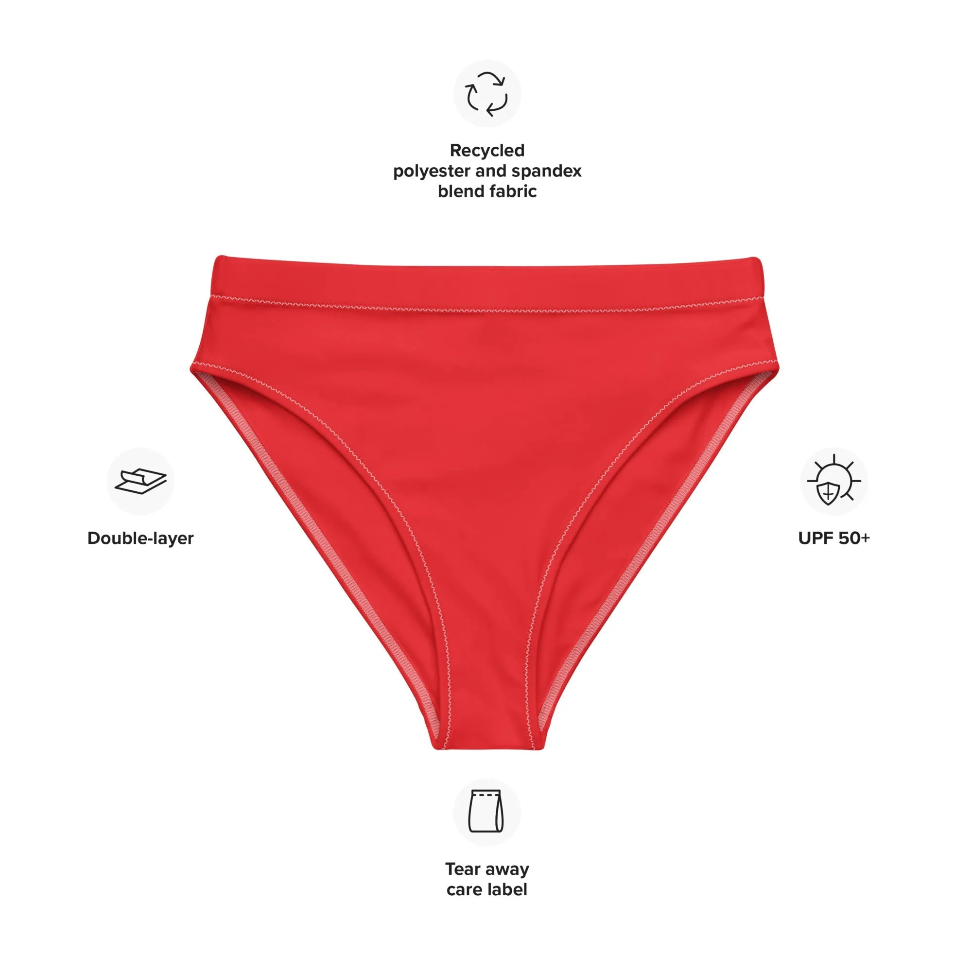 MIAMI ECO HIGH WAISTED BIKINI BOTTOM | RED
